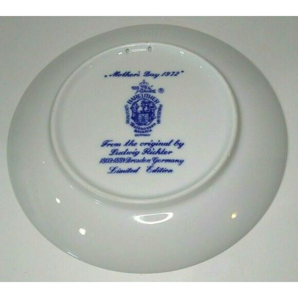 Vintage Mother's Day 1972 Limited Edition Plate Bareuther Waldsassen Germany EUC - Picture 7 of 9